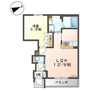ディアコート・グレース【1階】の間取り