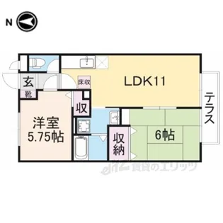 サンクコール朝和AB【1階】の間取り