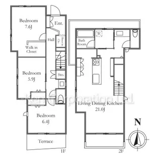 東京都世田谷区上北沢3【一戸建】の間取り