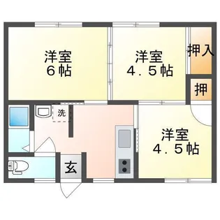 木下ハイツ【1階】の間取り