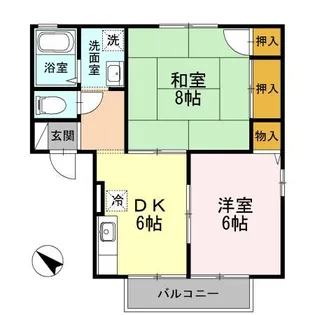 福島県福島市瀬上町字幸町【アパート】の間取り