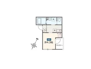 東京都東村山市野口町3【アパート】の間取り