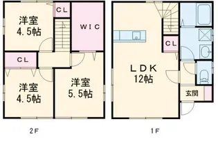 福岡県八女市国武【一戸建】の間取り