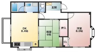 シャンティーワン1-A【1階】の間取り