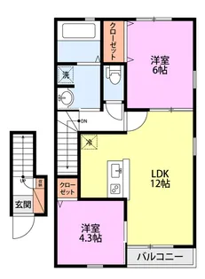 新潟県新発田市舟入町1【アパート】の間取り