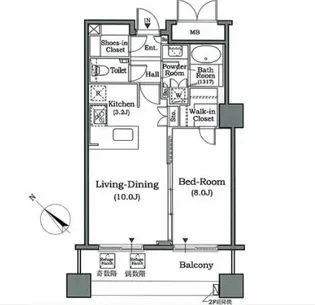 ホライズンプレイス赤坂【10階】の間取り