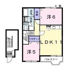 長野県長野市大字大豆島【アパート】の間取り