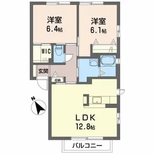 シャーメゾン洛陽 D棟【1階】の間取り