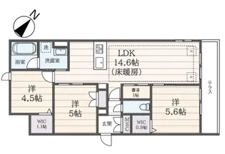 東京都世田谷区深沢5【マンション】の間取り