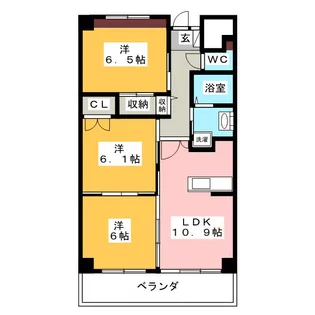 ラ・ミノールII【2階】の間取り