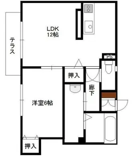 スリーゼハイツ王子B【2階】の間取り