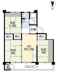 UR鳴子【3階】の間取り