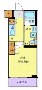 クレヴィスタ横浜鶴見【5階】の間取り