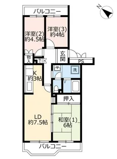 UR港北ニュータウンろべりあハイツ【4階】の間取り