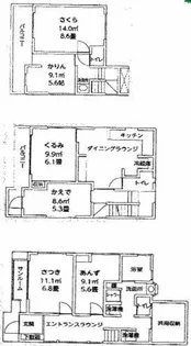 シェアハウスすみれ館【3階】の間取り