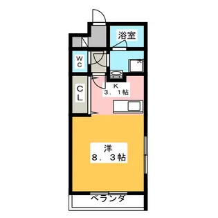 ボヌール新栄【1階】の間取り