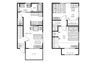 ベル・クレール【1階】の間取り