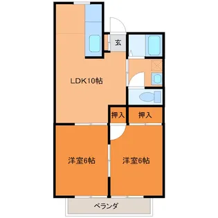 【初期費用ゼロ】ウッドフラット【1階】の間取り