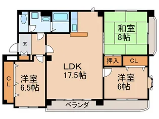 グリックヒルズ代万の間取り