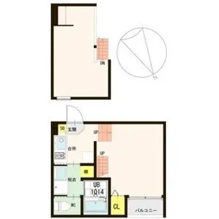 ユナプレイス宮城野【1階】の間取り
