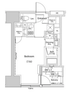 ザ・パークハビオ人形町レジデンス【9階】の間取り