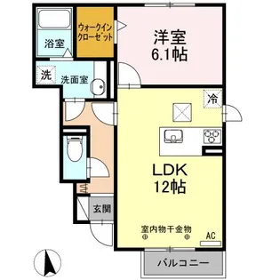 RESIDENCE高茶屋 B棟【1階】の間取り
