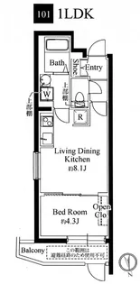 カーサピアッツァ二子玉川【1階】の間取り