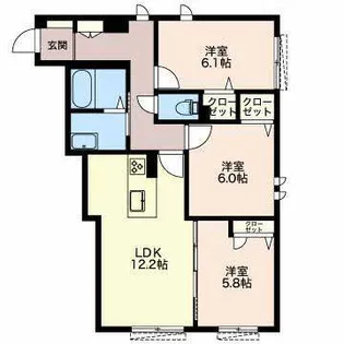 AZUL富田駅前【1階】の間取り