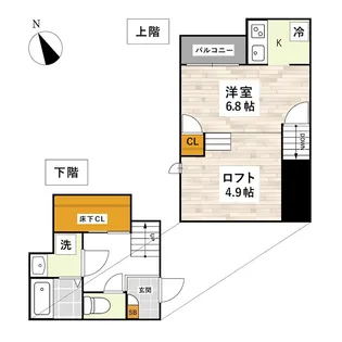 ADCビオエル長嶺北【2階】の間取り