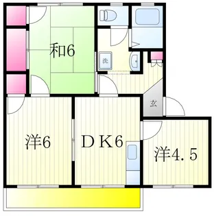 メゾン旭B棟【1階】の間取り