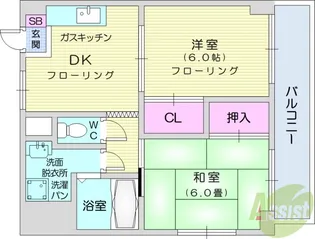 豊徳ハイツ【1階】の間取り