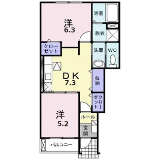 グラースメゾンA【1階】の間取り