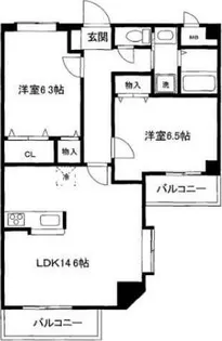 クレール ロジュマン-再契約相談可 定期借家-【2階】の間取り