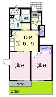 サラスワティB【1階】の間取り