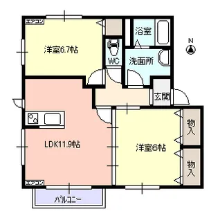 エクセランファミュ シュード【2階】の間取り