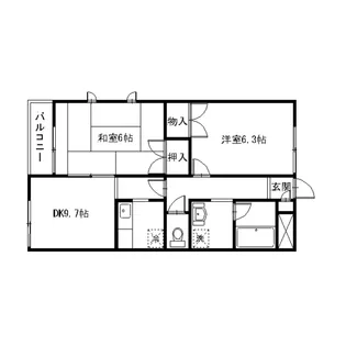 ウエストサンコート【1階】の間取り