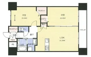 アークデュオ福島万世町【14階】の間取り