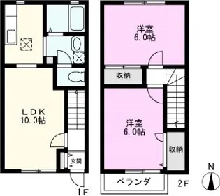 フラットせんげん台七番館【1階】の間取り