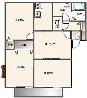 カーサピアチェーレA棟【2階】の間取り