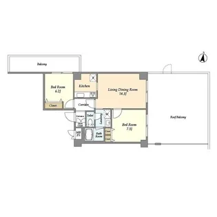 リバーレセンター南【4階】の間取り