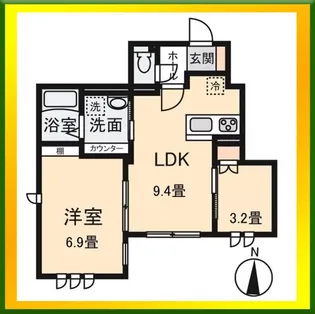 クレールムサシ【1階】の間取り