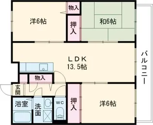 クレール東大利A【1階】の間取り