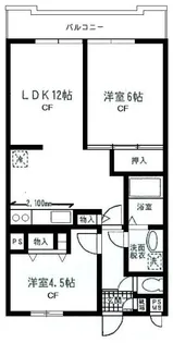 ヒルサイドフラッツB棟【3階】の間取り