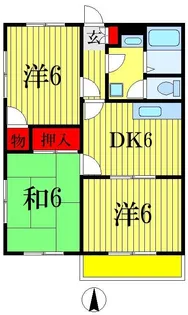 ラ・メール都【2階】の間取り