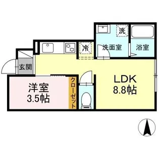 ラ・フォンターナ【1階】の間取り