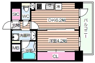 エステムコート大阪福島IIレイヤー【12階】の間取り