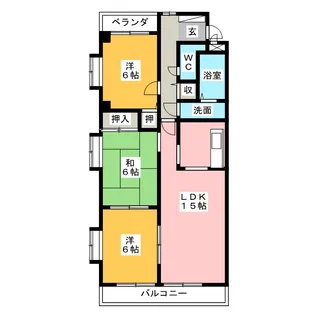 シンビリア西春【4階】の間取り