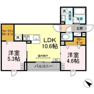 セレスティア江北II【3階】の間取り