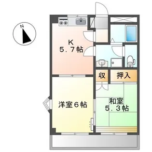 パレス野添II【2階】の間取り