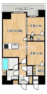 インシグニア渡辺通【10階】の間取り